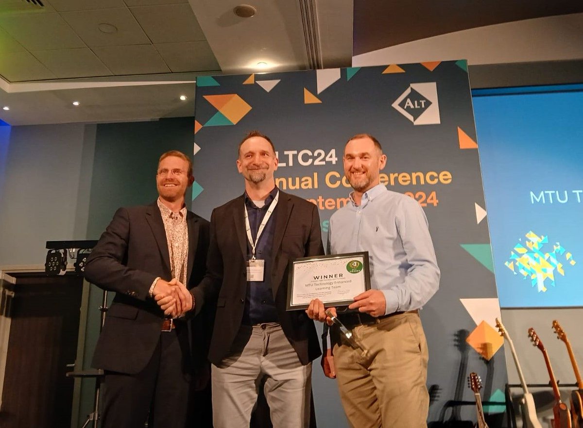 Dr Gearoid O Suilleabhain (@gosuill) on Twitter photo Some exciting news from Manchester this morning. I'm thrilled to announce that at last night's Association for Learning Technology (ALT) Awards Ceremony, <a href="/MTU_TEL_Team/">TEL Team @MTU_ie</a> was announced as the recipient of the ALT Team of the Year Award. 🏆 Some exciting news from Manchester this morning. I'm thrilled to announce that at last night's Association for Learning Technology (ALT) Awards Ceremony, <a href="/MTU_TEL_Team/">TEL Team @MTU_ie</a> was announced as the recipient of the ALT Team of the Year Award. 🏆