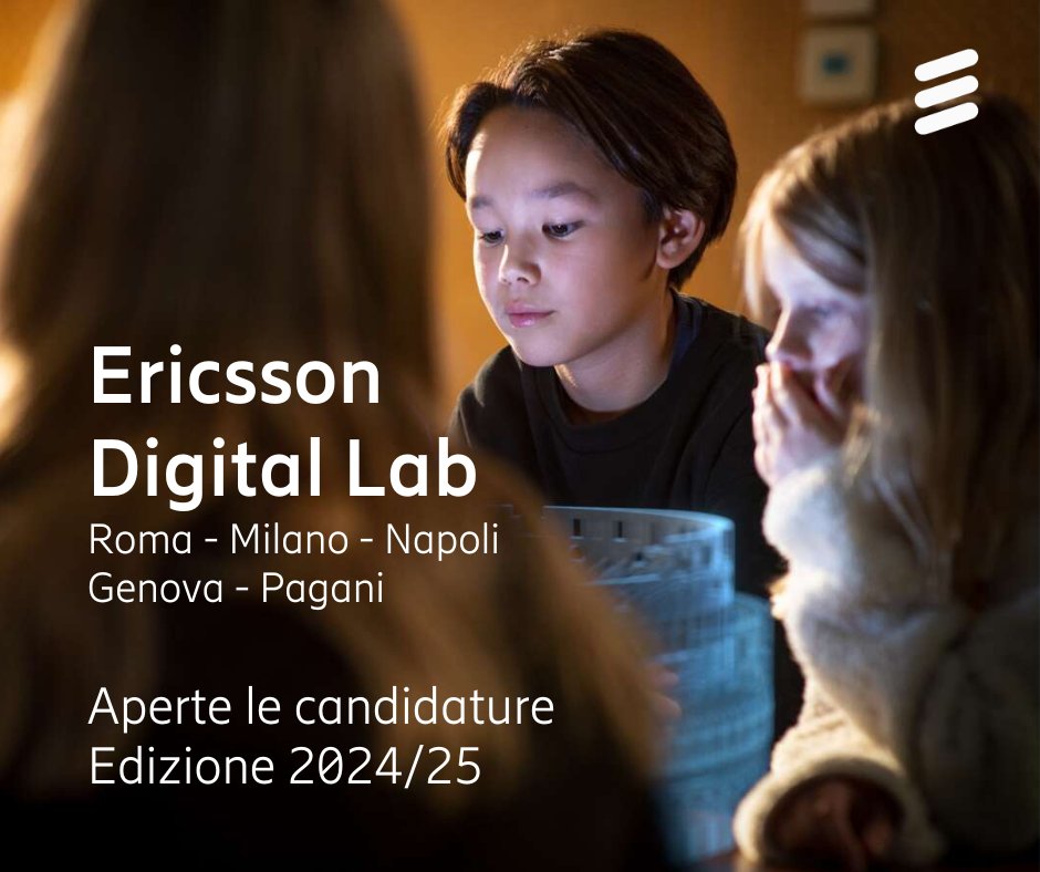 Torna il Digital Lab di Ericsson, un innovativo programma PCTO (ex alternanza scuola lavoro) per lo sviluppo di competenze digitali avanzate, in particolare #robotica, elettronica e #AI. 

🔗Candida la tua classe: m.eric.sn/M7e050Tg91Z