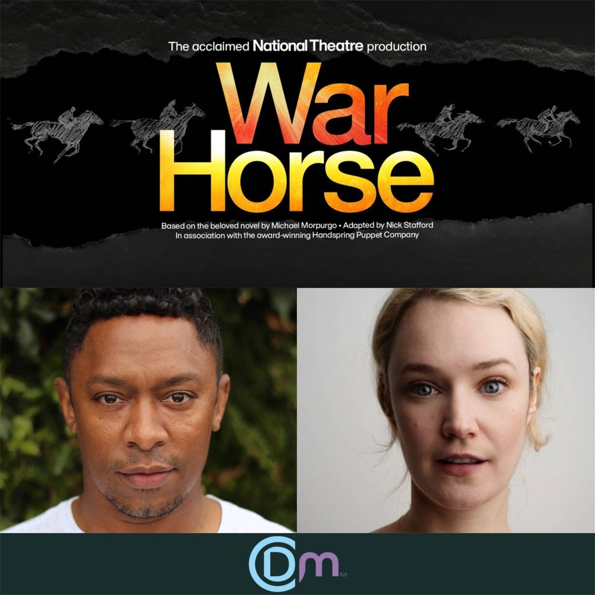 CDM (@cdmltdagency) on Twitter photo Break a leg to clients THOMAS GOODRIDGE (<a href="/tomgoodridge/">THOMAS GOODRIDGE</a>) - Joey/Topthorn hind & MADELEINE LESLAY (<a href="/MLeslay/">Madeleine Leslay</a>) - Paulette/Sarah Carter, who open today in the UK & Ireland Tour of the National Theatre's award-winning production of War Horse at New Wimbledon Theatre.
@warhorseonstage Break a leg to clients THOMAS GOODRIDGE (<a href="/tomgoodridge/">THOMAS GOODRIDGE</a>) - Joey/Topthorn hind & MADELEINE LESLAY (<a href="/MLeslay/">Madeleine Leslay</a>) - Paulette/Sarah Carter, who open today in the UK & Ireland Tour of the National Theatre's award-winning production of War Horse at New Wimbledon Theatre.
@warhorseonstage