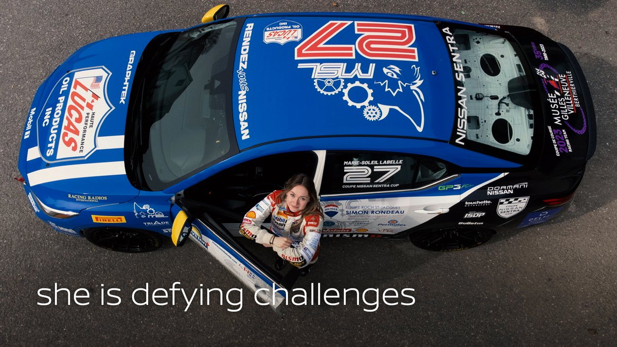 NissanMotor's tweet image. Are you driven by your passion?🏎️

Marie-Soleil “Sunny” Labelle harnesses her passion for racing to find the strength to face obstacles on and off the track. Read how she's breaking through stereotypes and inspiring people of all ages to #TakeTheWheel: nissan-global.com/EN/STORIES/REL…
