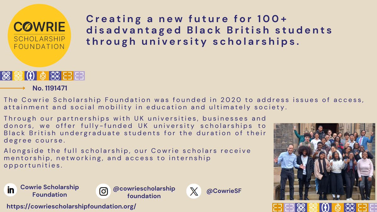 Welcome to The Cowrie Scholarship Foundation 🎓 ⭐ 
#educationforall #cowriecommunity #senseofbelonging