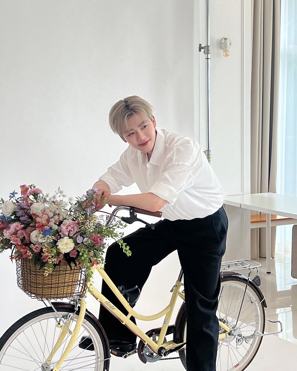 ㅤ
✎ ┊ 回忆的花束 — 𖦹˙

As the breeze carries the scent of fresh blooms, I pedal along, feeling the weight of happiness. With a bouquet and a bike beneath me, the world feels a little lighter. The perfect day isn’t complete without 𝐒𝐧𝐚𝐜𝐤 𝐏𝐚𝐩𝐞𝐫—a bite of joy.
ㅤ