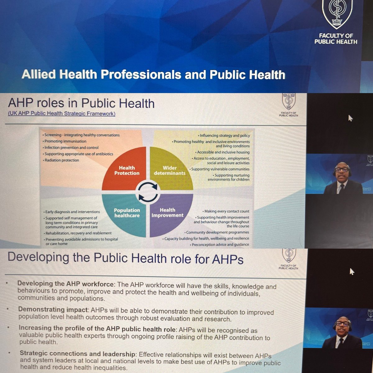 Always a treat to hear from <a href="/ProfKevinFenton/">Kevin Fenton</a>. A fabulous update to provide the complex context for improving health in the population. Brilliant to hear support and recognition for the role of #AHPs in public health. #CAHPO2024