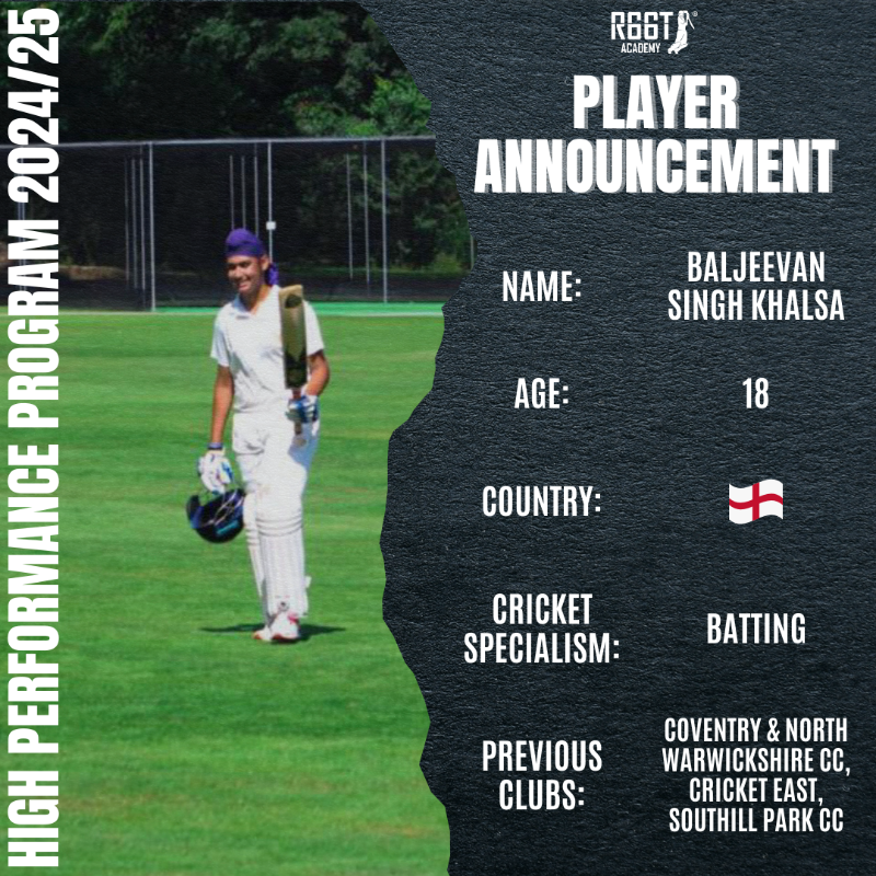 TheRootAcademy's tweet photo. 🥁 Welcome, Baljeevan Singh Khalsa 🤝

The batter from England is out in Adelaide for our 2024/25 High Performance Program 💥

🏴󠁧󠁢󠁥󠁮󠁧󠁿 @Bally_Cricket has previously played for Coventry &amp; North Warwickshire CC, Cricket East, &amp; Southill Park CC

Find out more ⤵️

🏏 #r66tacademy