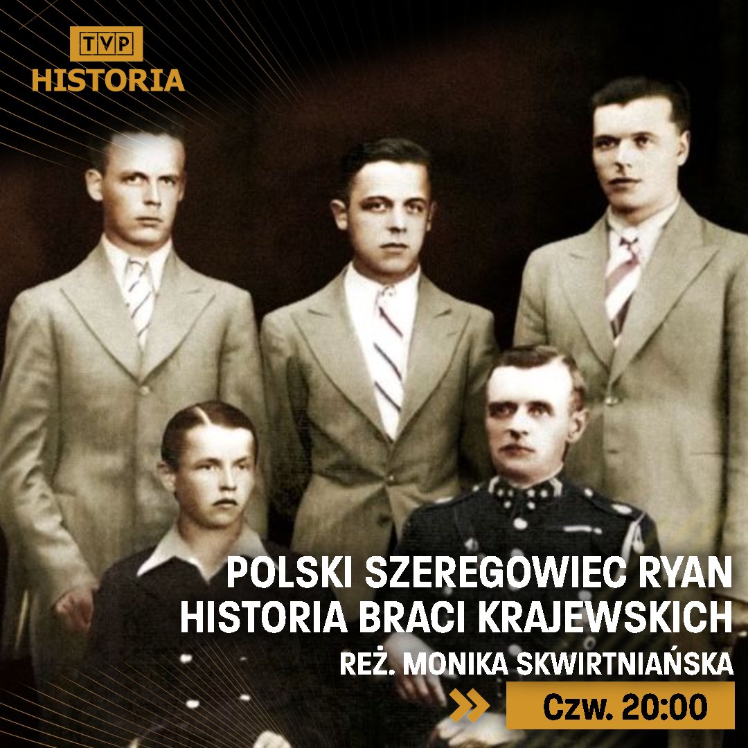 Dziś o 20:00⏰ zapraszamy na film, który opisuje losy braci Krajewskich, z których trzech zginęło w różnym momencie wojny i okupacji, a czwarty przeżył wojnę z łatką "reakcjonisty".
