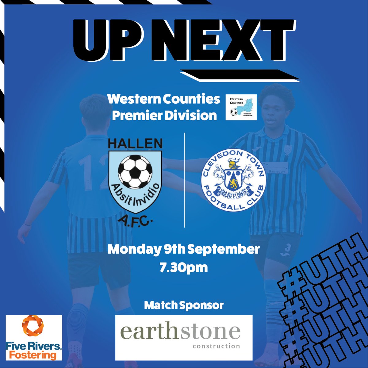 Our U18s start their league season at home on Monday and they don't come much tougher as we host last season's league winners Clevedon Town. Come down to the MB Frames Stadium and support the lads. We'd like to thank <a href="/EarthstoneCLtd/">Earthstone Construction</a> for sponsoring the match.
