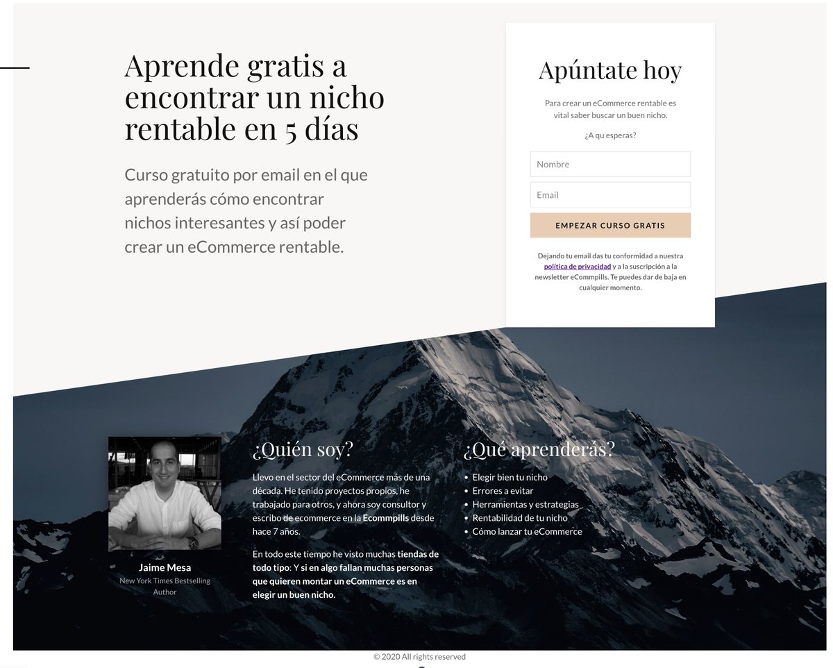 He creado un 𝐂𝐔𝐑𝐒𝐎 𝐆𝐑𝐀𝐓𝐈𝐒 por email para que aprendas en 5 días a encontrar un nicho para crear tu tienda online.

✅ Elegir bien tu nicho
✅ Errores a evitar
✅ Herramientas y estrategias
✅ Rentabilidad de tu nicho
✅ Cómo lanzar

Haz RT y comenta 'NICHOS' y te lo
