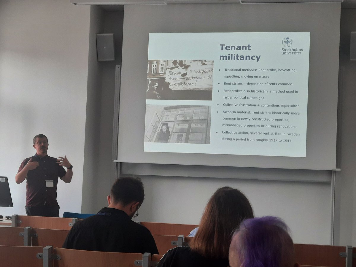 The session "Urban social movements and the reinvention of cities since the 1970s" offered several case studies, e.g. by @hannesrolf on rent strikes &amp; by <a href="/jhnpries/">@jhnpries</a> on People's Parks, both in Sweden, while Eline Inghelbrecht spoke on the Brussels journal "La Ville et l'Habitant"