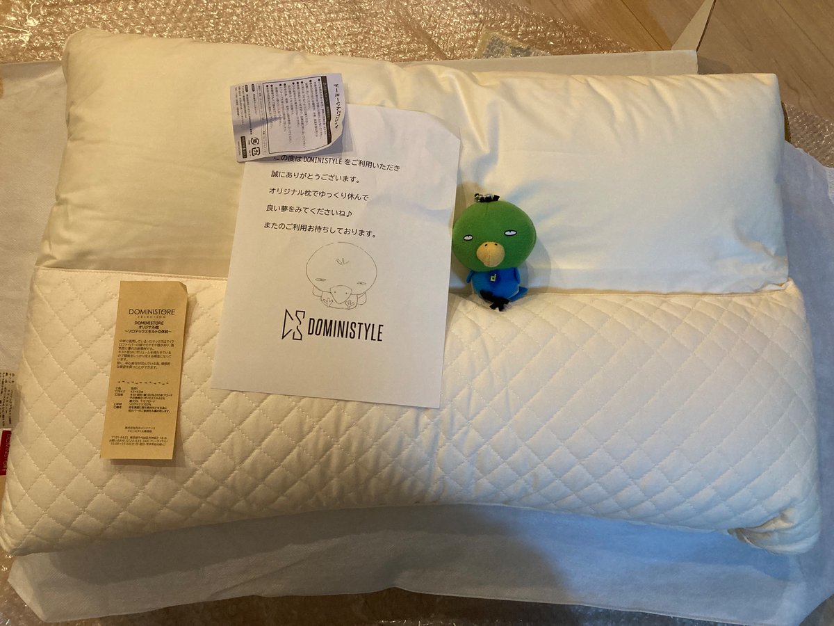 kousiyoutube's tweet photo. ドーミーインの枕届いた！
これて寝巻きもドーミーだし枕もドーミー
枕9000円で1万から送料無料だから抱き合わせで1000円のドーミーインコも買ったよw
これ付けてドーミーイン泊まりに行きますわ #DOMINISTYLE https://t.co/IkAWQfM1IS