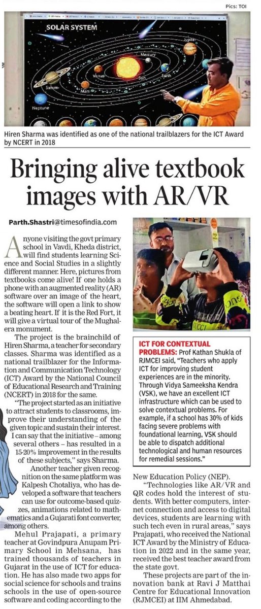 Kathan Shukla (@kathanshukla) on Twitter photo Happy Teacher's Day!
<a href="/parthshastriTOI/">Parth Shastri</a>'s piece, based on <a href="/rjmcei/">RJMCEI</a>'s educational innovation repository, covers some fine ICT initiatives by #Gujarat Govt. teachers.
<a href="/IIMAhmedabad/">IIM Ahmedabad</a> <a href="/CMOGuj/">CMO Gujarat</a> <a href="/EduMinOfIndia/">Ministry of Education</a> #teachersday2024 Happy Teacher's Day!
<a href="/parthshastriTOI/">Parth Shastri</a>'s piece, based on <a href="/rjmcei/">RJMCEI</a>'s educational innovation repository, covers some fine ICT initiatives by #Gujarat Govt. teachers.
<a href="/IIMAhmedabad/">IIM Ahmedabad</a> <a href="/CMOGuj/">CMO Gujarat</a> <a href="/EduMinOfIndia/">Ministry of Education</a> #teachersday2024