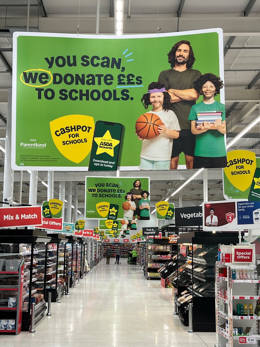 Asda Cashpot for Schools was launched on Monday and £960k has been raised already for primary schools across the country.  Fantastic.