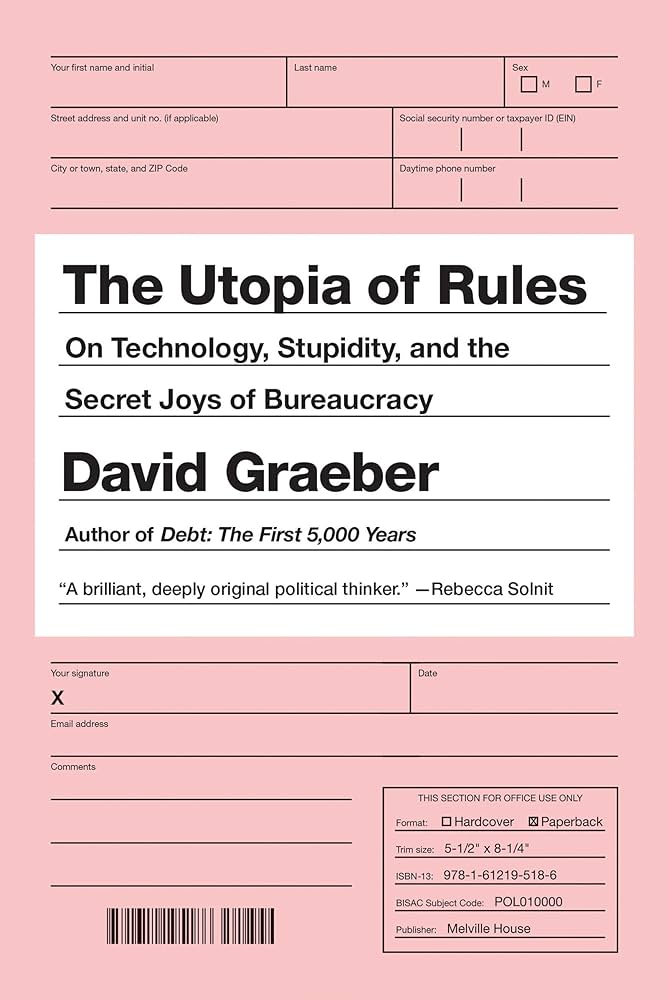 Estic veient tuits sobre burocràcia i he recordat aquest llibre. S'hi diu que, segons Max Weber, quan ja has creat una burocràcia, és quasi impossible desmuntar-la. Només podràs si mates tots els buròcrates, tal com van fer Alaric a Roma o Genghis Khan a Orient Mitjà. (1/2)