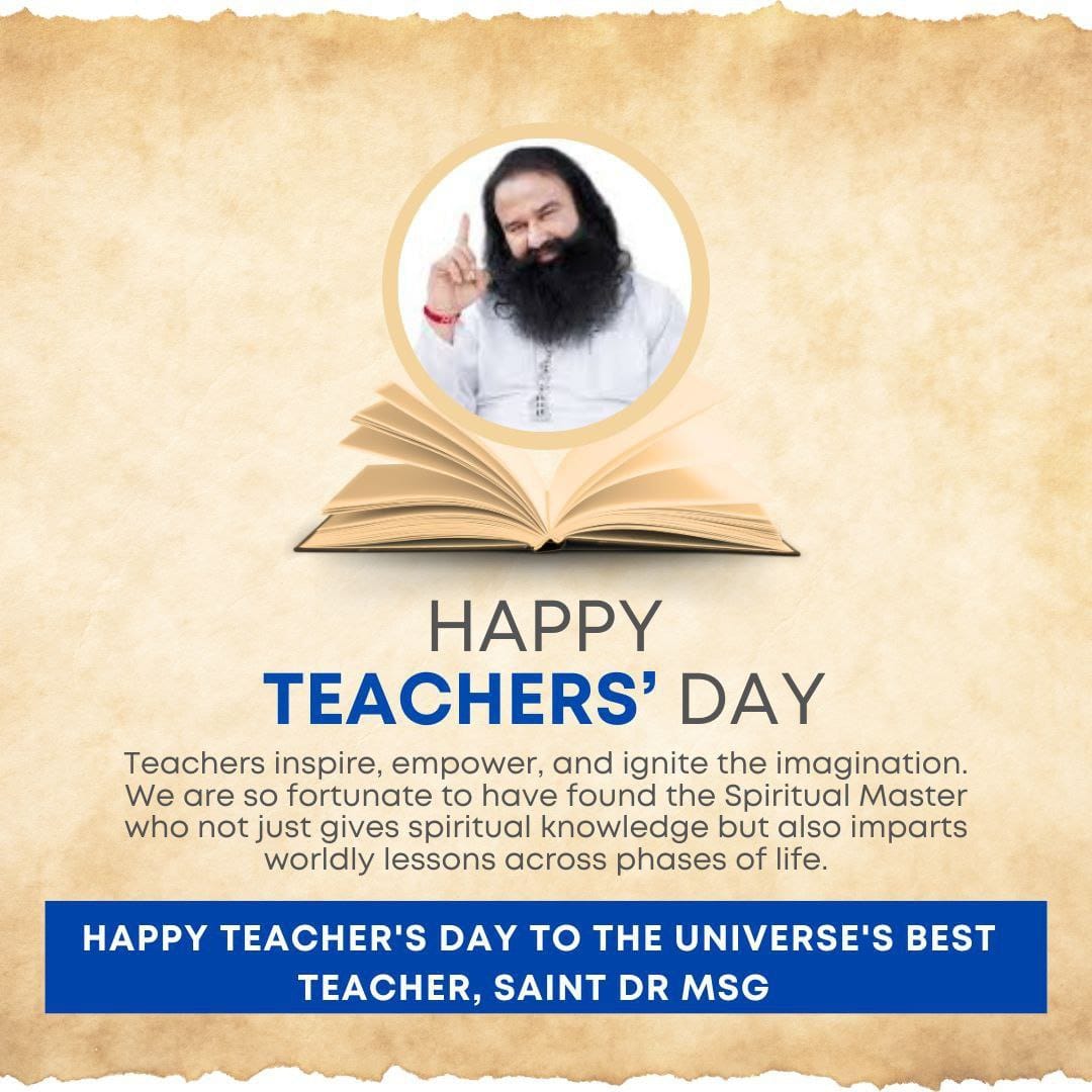 IKVibes's tweet photo. Happy Teacher's Day Guru Papa Saint Dr MSG Insan. Thank You for always being there for us in every situation. Yours guidance, Yours teaching and infinite love are most precious thing in entire universe. Thank You for giving us light in dark. 
#TeachersDay2024
#TeachersDay https://t.co/PwALIlXVku