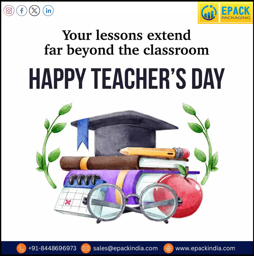EPack_India's tweet photo. Happy Teacher's day to the teacher who lights up our minds and hearts! Your lessons go beyond the classroom and stay with us forever.
#TeachersDay #HappyTeachersDay #TeacherAppreciation #TeachersDay2024 https://t.co/GM9LEIJavG