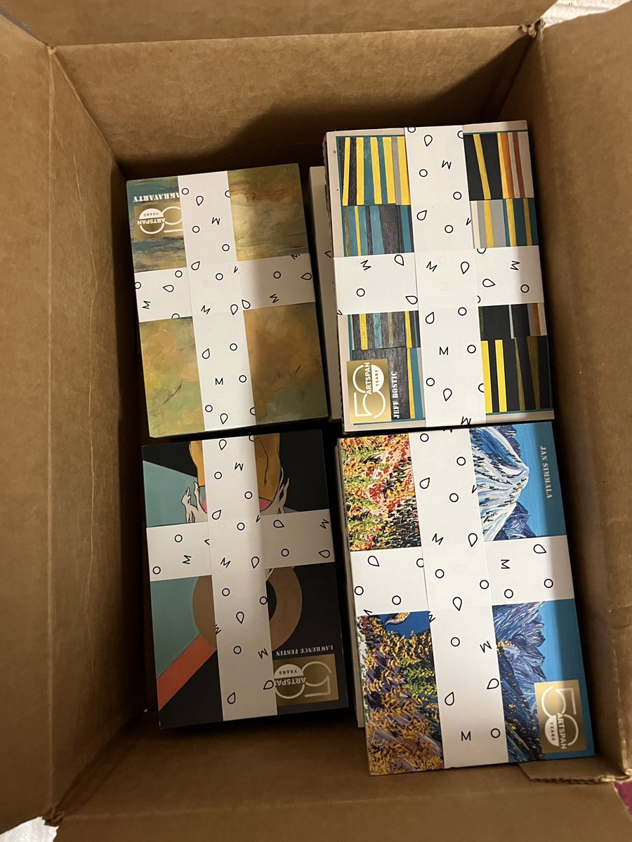 Today the printed promo materials I ordered came in for @artspansf open studios 😍 it’s always a celebration when the prints look good. 🎊

Journal Building Artist Residency 
1540 Market St, San Francisco
ArtSpan Open Studios 2024 
September 21 &amp; 22 
11 am - 5 pm 

#openstudios