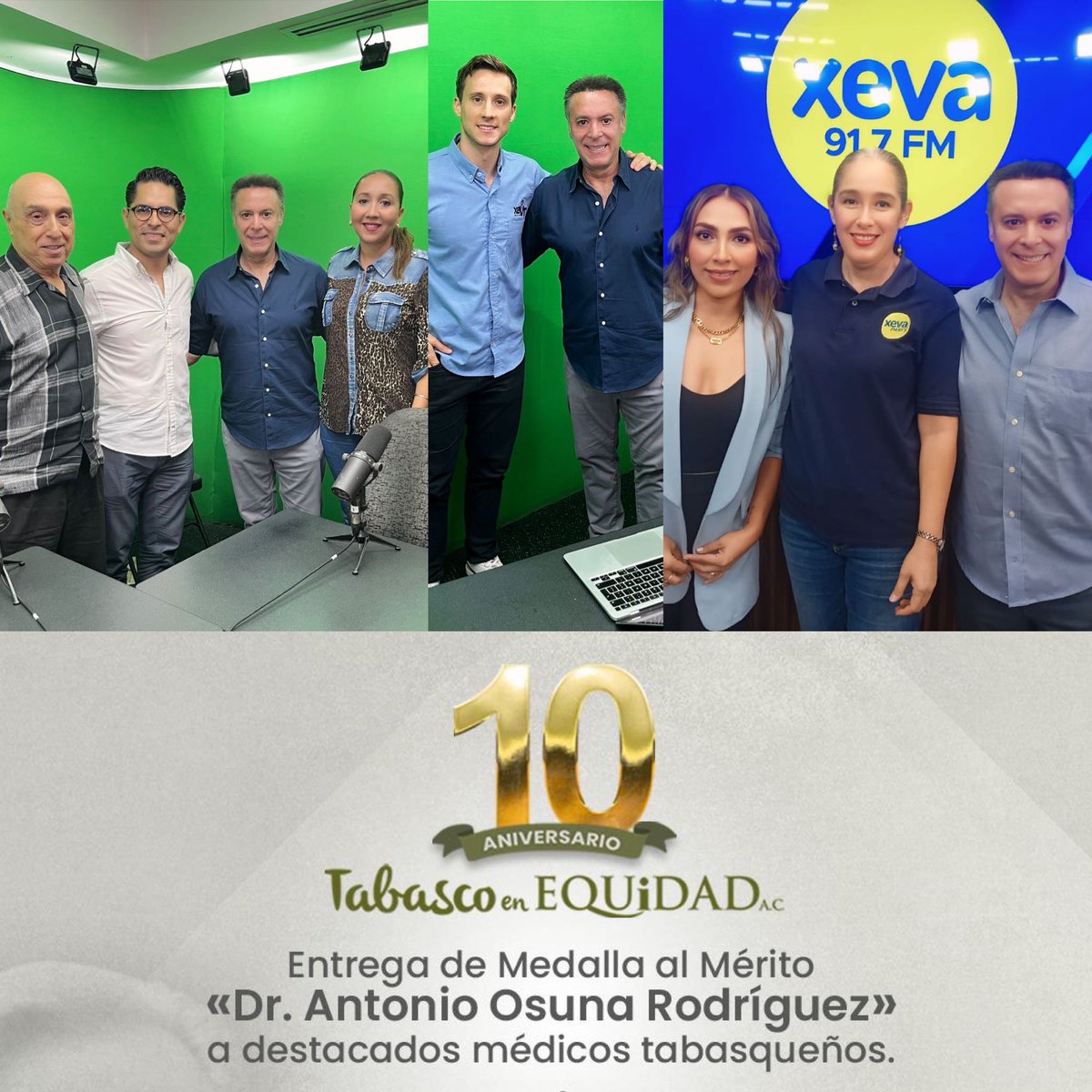 El Lic Diego Rosique, la Lic Sonia Herbert y la Lic Itzayana Pérez integrantes de Tabasco en Equidad visitaron la estaciones XEVT y XEVA para hacer la invitación a nuestro próx 10mo. Aniversario de la AC 🎉

Agradecemos a los medios de comunicación por su colaboración y difusión