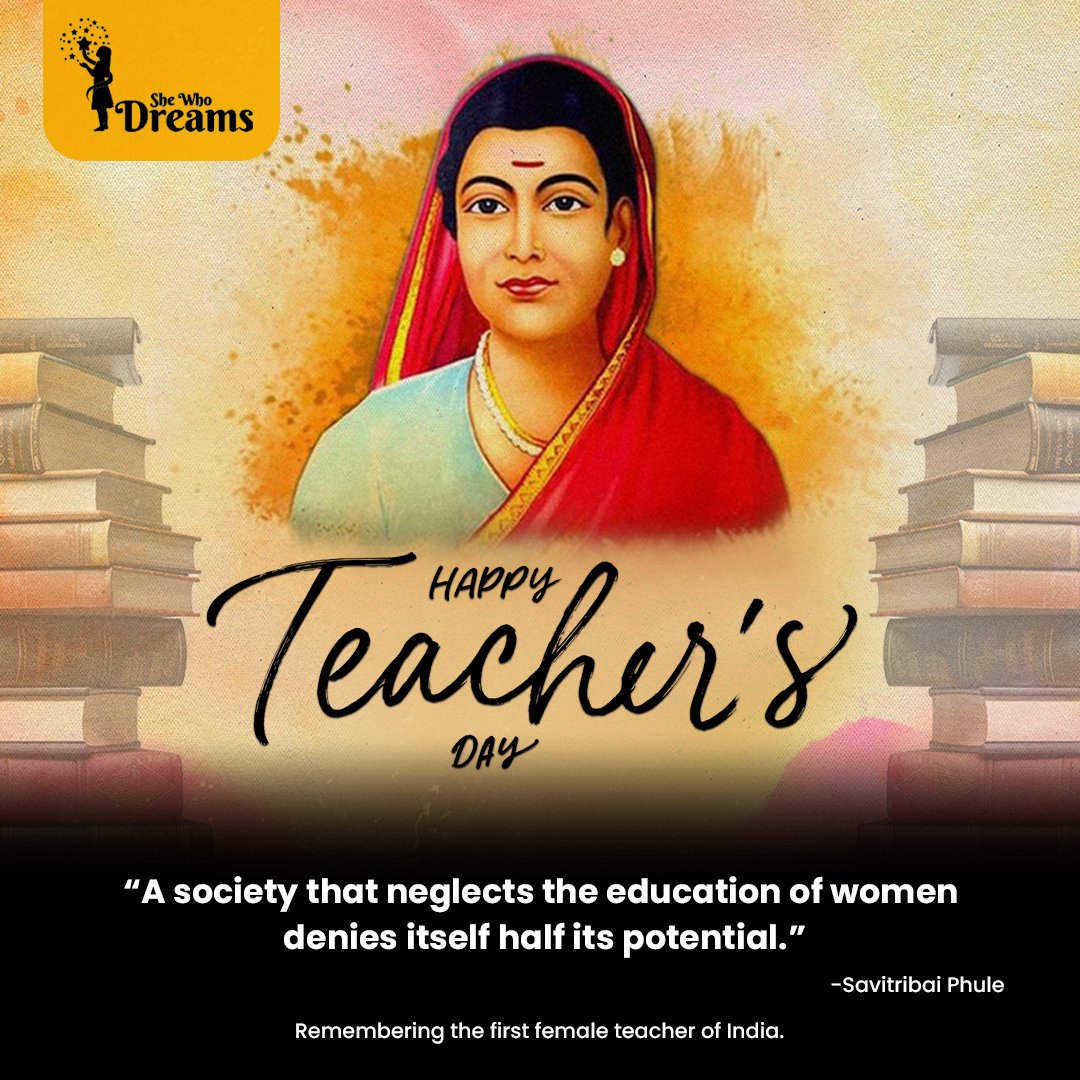 shewhodreamss's tweet photo. Happy Teacher's Day

Remembering the first female teacher of India

#NationalTeachersDay2024 #SheWhoDreamsCommunity https://t.co/fh1LyfXAFA