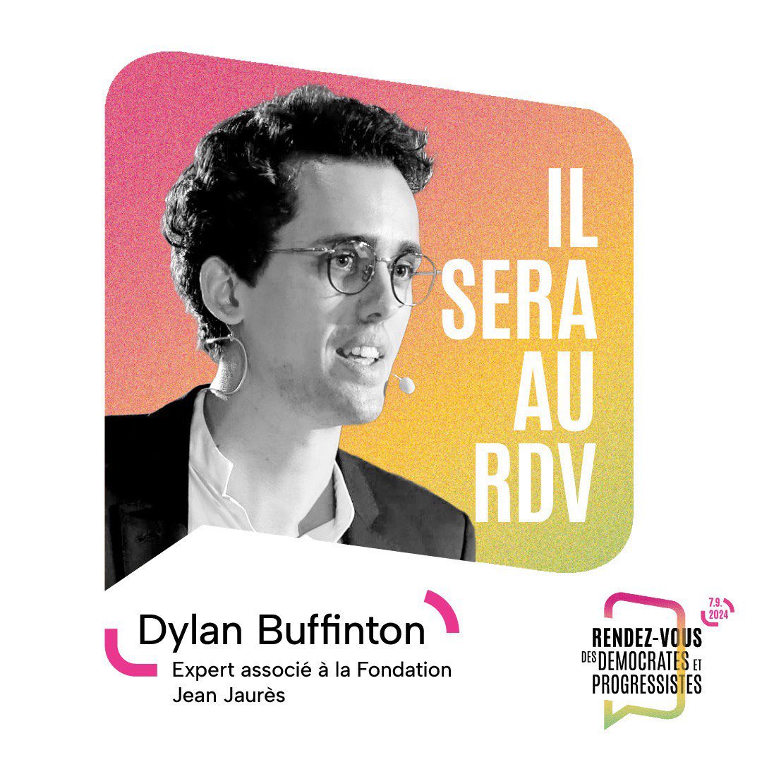 📌Il sera au rendez-vous des démocrates et progressistes.

Samedi 7 septembre 2024

Merci à  <a href="/Dylan_Bftn/">Dylan Buffinton</a> Expert associé à la Fondation Jean Jaurès pour sa présence 🙏🏻

#Rdvdp
Inscription obligatoire !
Lien d'inscription

docs.google.com/forms/d/e/1FAI…