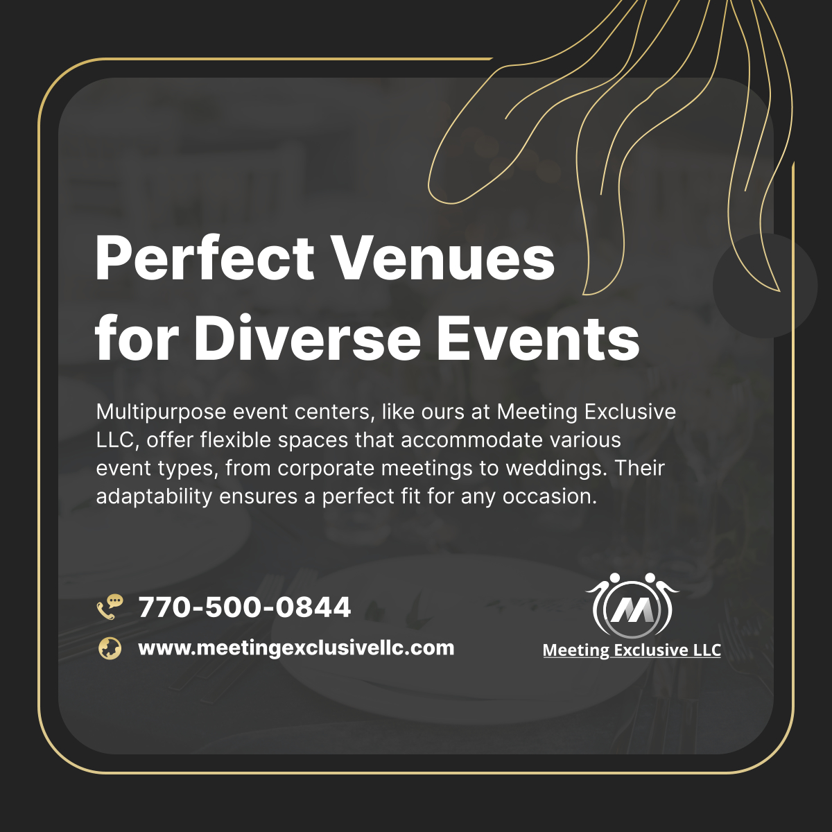 MeetingExclLLC's tweet image. Multipurpose event centers provide the flexibility to host diverse events, from intimate gatherings to grand celebrations. Enjoy the versatility and convenience they offer for any occasion. 

#VersatileSpaces #EventPlanning #EventVenue
