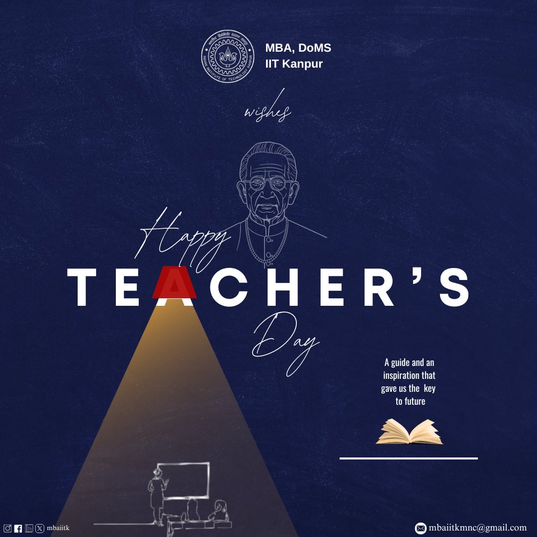 Grateful for the professors who have ignited our passion for learning. Your dedication and support have shaped us into the individuals we are today. Happy Teachers' Day from DoMS MBA IIT Kanpur!"

#teachersday #happyteachersday #education #india