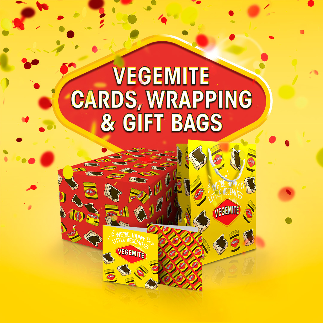 Check out our MITEY new gifting range at Big W! 🎁 Whether it’s a VEGEMITE Gift Card, Wrapping Paper, or Gift Bag, you can now add a little Aussie flavour to your presents. 🇦🇺 #VEGEMITE #TastesLikeAustralia #BigW #GiftingRange