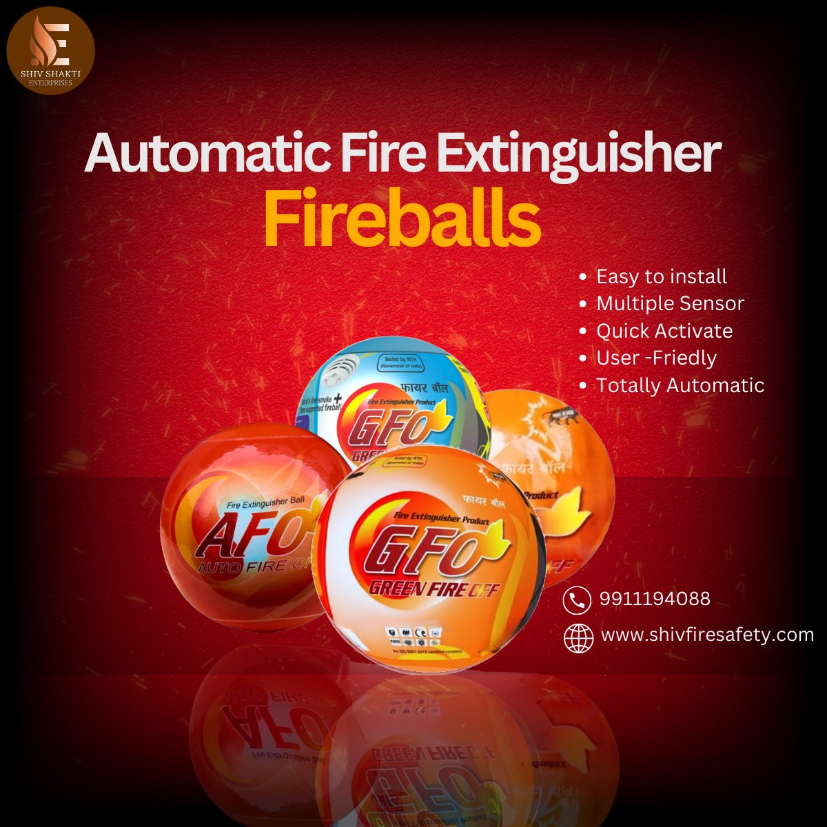 ShivshaktiE29's tweet image. Introducing the game-changer in fire safety: the automatic Fireball! Extinguishes fires in seconds, no stress, no manual effort, just pure innovation. Stay safe, stay ahead. 
Visit our wrebsite- shivfiresafety.com

#FireSafety #AutomaticFireball #SmartSafety #TechForGood