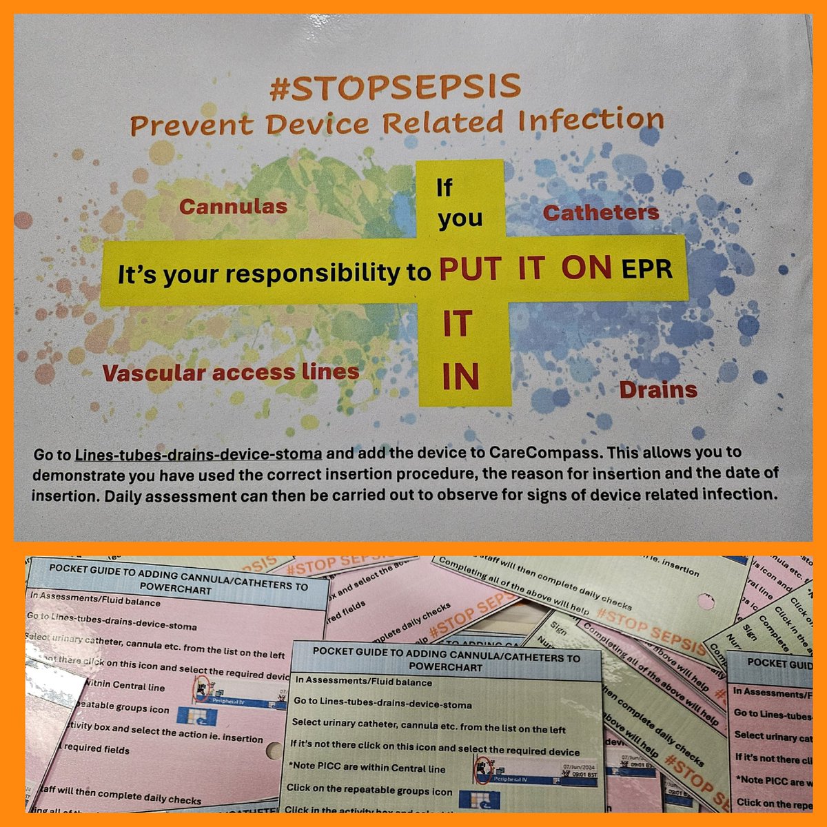 UHCW_Surgery (@surgeryuhcw) on Twitter photo Surgical Clinical Educators have been raising awareness of the importance of line care with the slogan "If You Put It In, You Put It on" and have been giving out pocket guides of how to add devices to EPR to help #STOPSEPSIS <a href="/uhcw_inf_con/">Infection Prevention Control 💙</a> <a href="/mandy_ewington/">Mandy Ewington</a> <a href="/veron_flynn/">V Flynn</a> <a href="/nhsuhcw/">UHCW NHS Trust</a> Surgical Clinical Educators have been raising awareness of the importance of line care with the slogan "If You Put It In, You Put It on" and have been giving out pocket guides of how to add devices to EPR to help #STOPSEPSIS <a href="/uhcw_inf_con/">Infection Prevention Control 💙</a> <a href="/mandy_ewington/">Mandy Ewington</a> <a href="/veron_flynn/">V Flynn</a> <a href="/nhsuhcw/">UHCW NHS Trust</a>