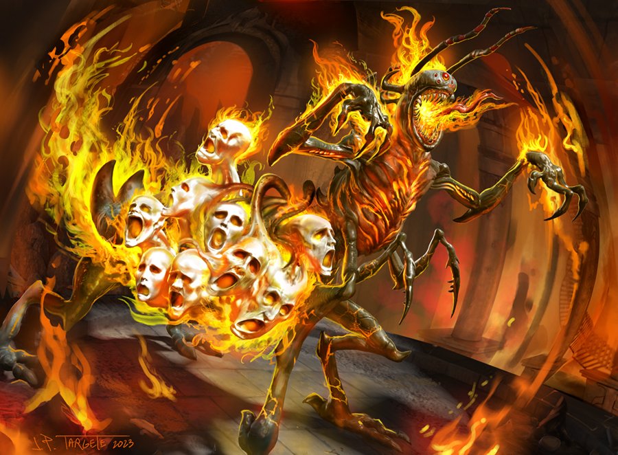 Keep COOL everyone!..."Fear of Burning Alive " New MTG preview art I did for Wizards of the Coast, #mtgcommunity #MTGDuskmourn , thanks to AD Forrest Schehl for giving me this crazy hot beast to paint! thanks for looking! -JP