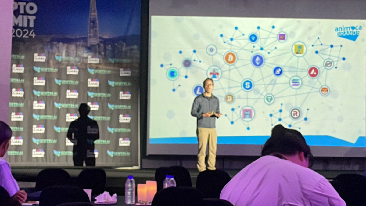 Yat Siu speaking on AI and why crypto matters in the big AI game at AI crypto summit.

Yat Siu founder of Animoca Brands.
#KBW2024