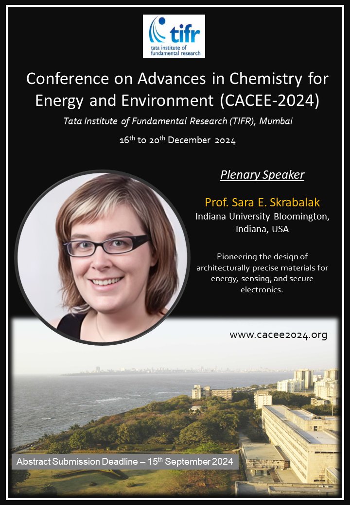 Prof. Sara E. Skrabalak from <a href="/IndianaUniv/">Indiana University</a> focuses on creating and exploring architecturally defined solid materials for energy, sensing, and secure electronic applications. Excited to hear her insights!

Registration open!

cacee2024.org 

#chemistry <a href="/VPolshettiwar/">Vivek Polshettiwar</a>