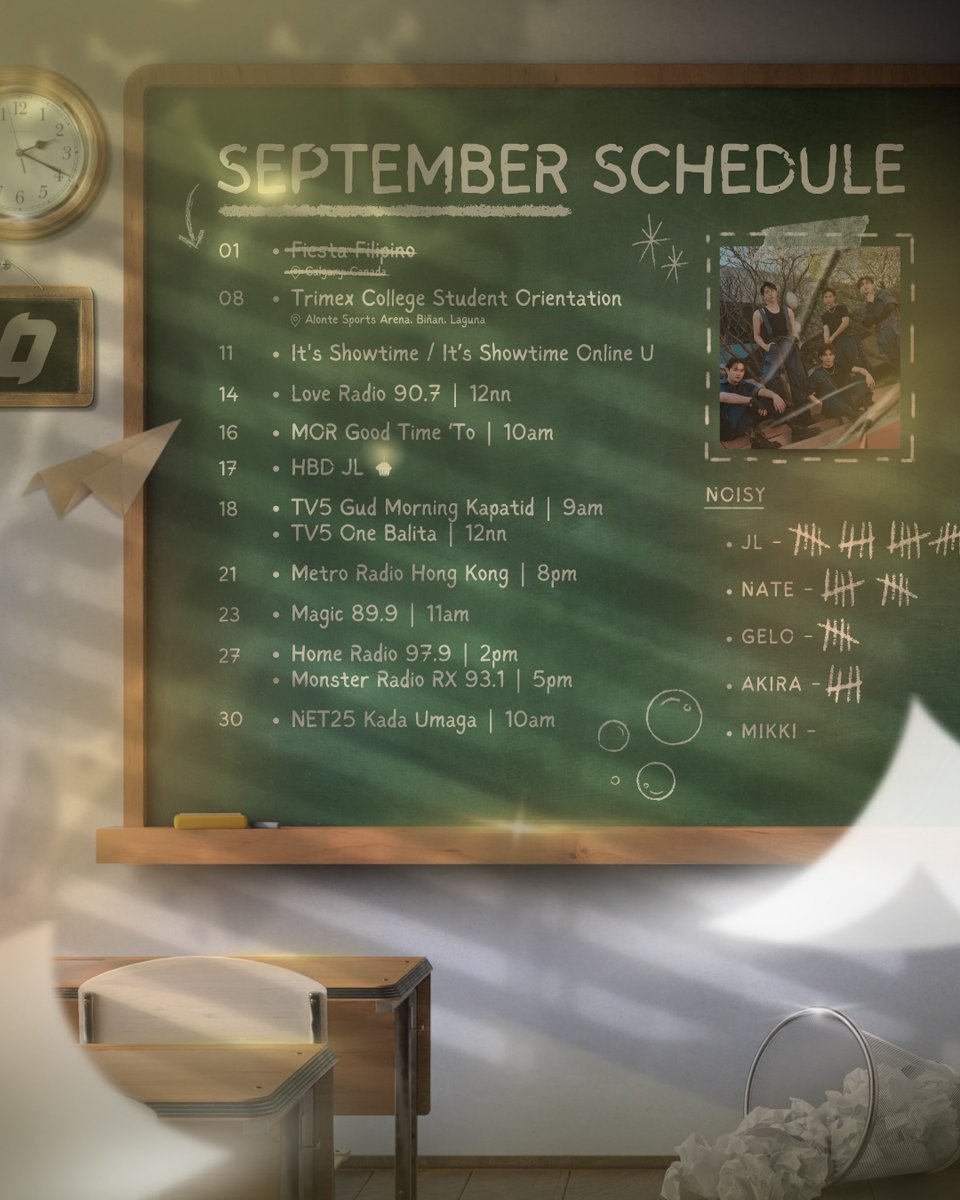 bgyo_ph's tweet photo. Attention class!📢🍎 Your assignment is... to throw it all away for good vibes this September🗑️🚮✨ Excited na para sa attendance, recitation, and good grades ng saya for all! Kitakits!🙌 #BGYO_Trash #BGYO https://t.co/vmmVUWFzfJ