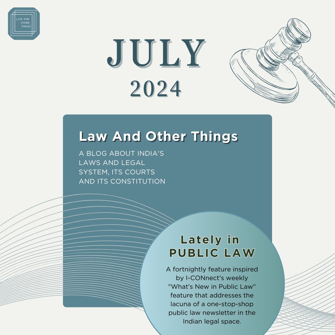LAOT_Blog's tweet image. Presenting Part 1 of the 'Lately in Public Law' July Edition!

LAOT delivers its newsletter to subscribers via mail and website. It features academic articles, blog posts, podcasts, and monthly opportunities.

#LAOT #publiclaw #legalupdates #newsletter #julyroundup