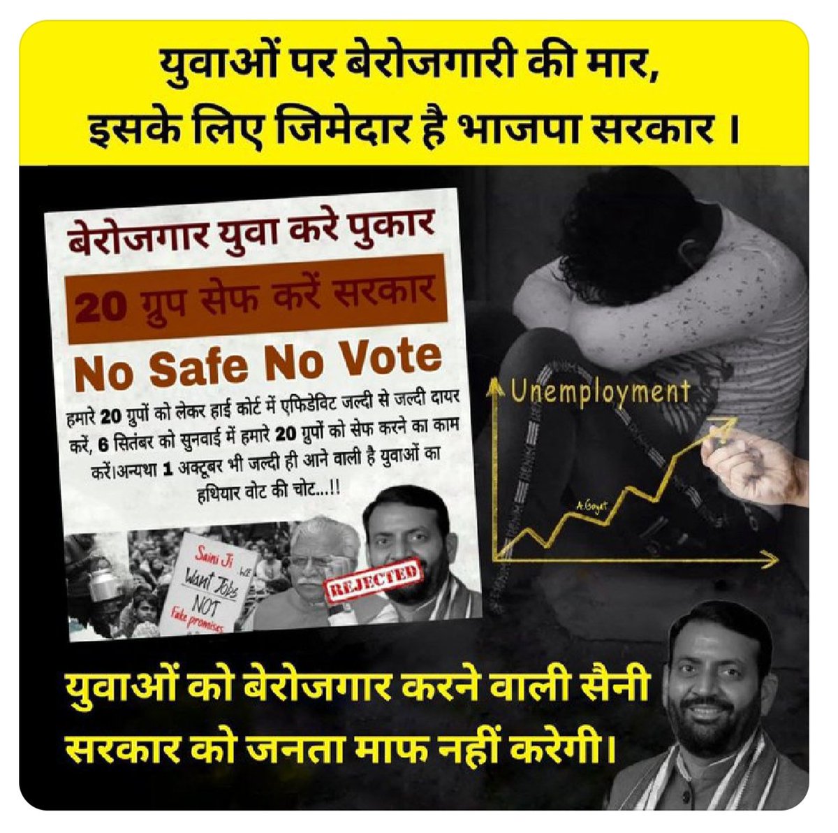 Netrpal63887995's tweet photo. #HSSC_20_GROUP_SAFE
😡 बहुत हो गई जुमलों की मार, अब 20 ग्रुप को सेफ़ करे सरकार,✊🏻 संपूर्ण हरियाणा की पुकार, 20 ग्रुप को बचाए सरकार।✊🏻
@cmohry @mlkhattar @NayabSainiBJP @narendramodi @Ch_RanjitSingh @advhimmatsingh @dainiksaveraHr https://t.co/rYglWVLP0r
