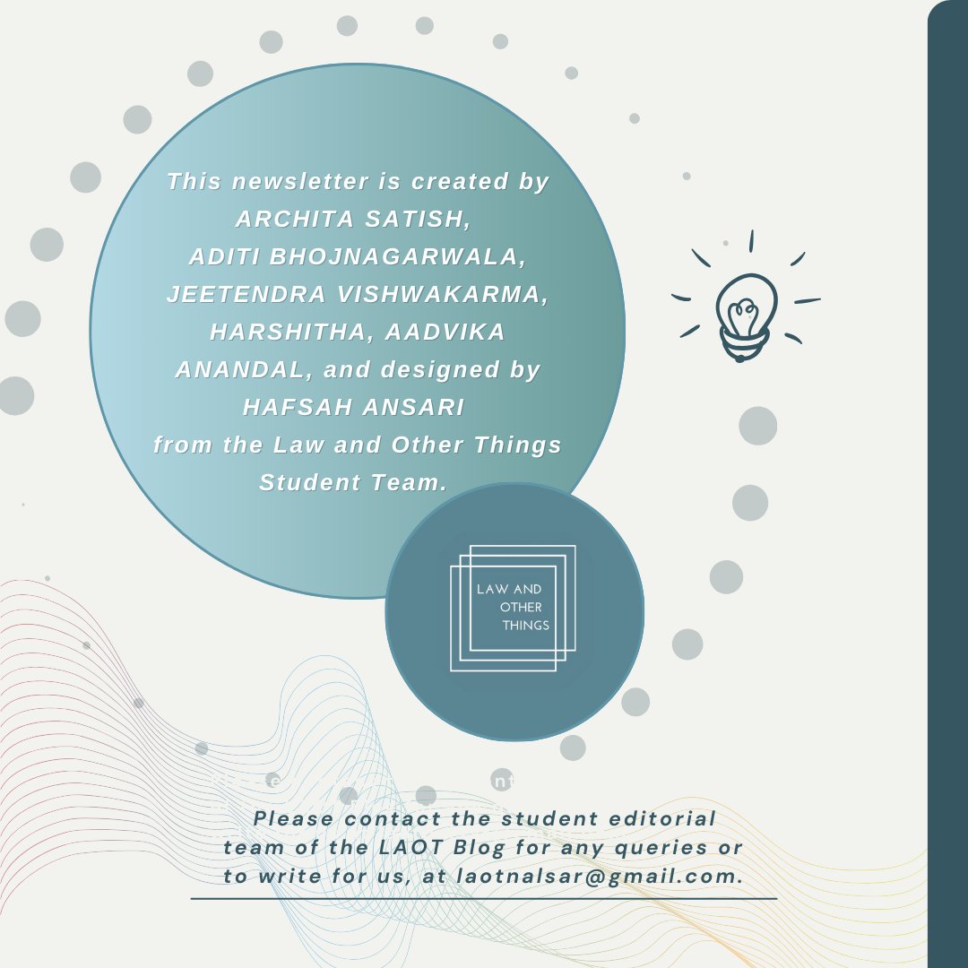 LAOT_Blog's tweet image. Presenting Part 2 of 'Lately in Public Law' July Edition!

Stay updated with the latest developments in Public Law via our newsletter: lnkd.in/dha5F3Gi. 
Contact us at laotnalsar@gmail.com for any queries.

#LAOT #publiclaw #legalupdates #newsletter #julyroundup