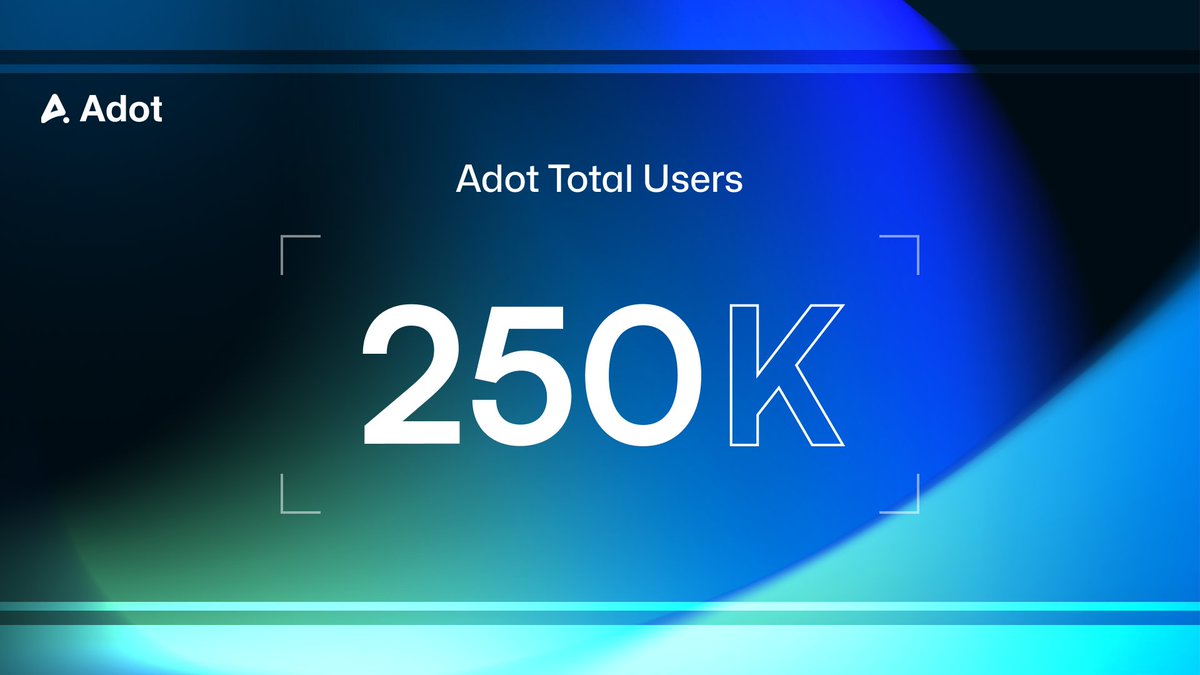 🎉 We just hit 250,000 users! 🎉

In just 4 months since our launch in May, we have grown to a quarter-million strong community!

🚀Thank you for being part of this incredible journey! To celebrate, we’re giving away $100 to 10 lucky winners!

1️⃣ Follow <a href="/Adot_web3/">Adot (a.xyz) 🔍</a> 
2️⃣ Like &amp;