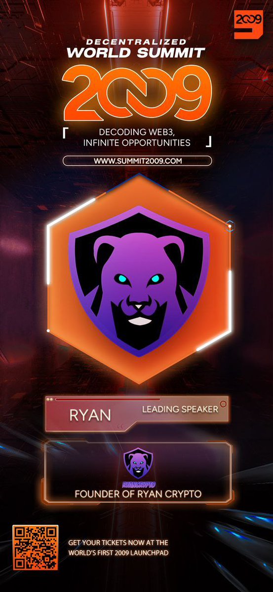 🌟 Special Guest Speaker: Ryan - Founder of Ryan Crypto

🎟 Seize the opportunity, buy your tickets now 🎟  
Don't miss this rare chance—join us as we decode the future of Web3 together.

event.2009.global/event/2