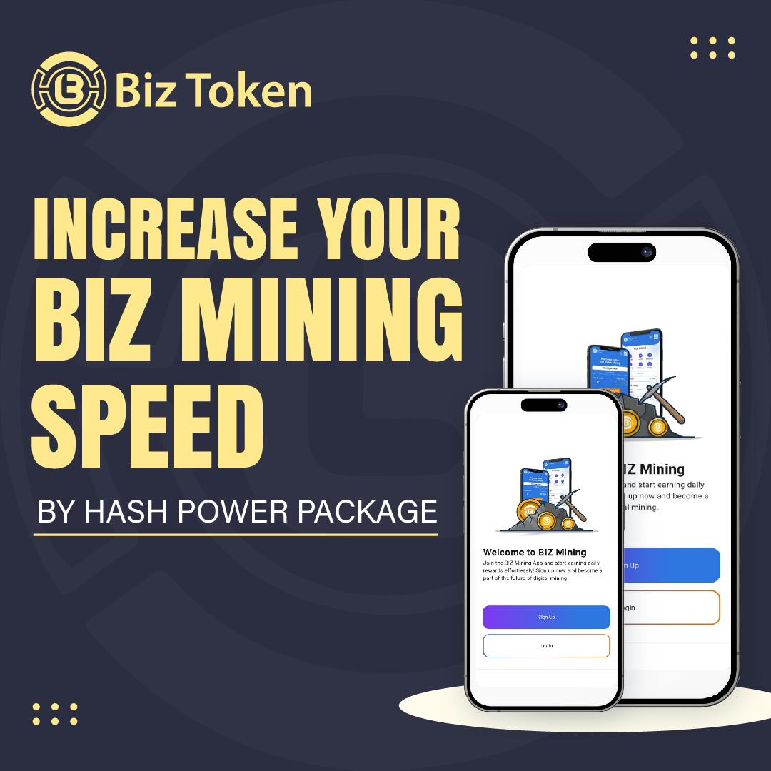 bizeglobal's tweet image. 🚀Buy hash power package to speed up your BIZ Mining. Earn more BIZT coin by BIZ Mining.💰 

🖱️Telegram mining bot: t.me/Bizglobal_bot

#Biztoken #Bizmining #miningspeed #cryptoprofit #BIZTcoin