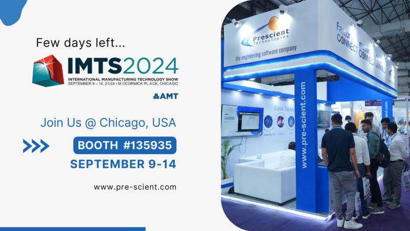 dailycadcam's tweet image. Countdown Alert! IMTS 2024 is just around the corner! 
Join Prescient Technologies at Booth #135935 in Chicago and discover how our cutting-edge manufacturing technologies are revolutionizing the industry. 
#IMTS2024 #FactoryAutomation @PrescientTechn1 @IMTSchicago