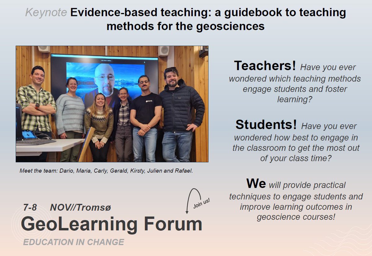 Sign-up for the GeoLearning Forum 2024 in Tromsø.

Have a look at the program and sign-up by 20. september 2024 to attend:
iearth.no/conferences/ge…