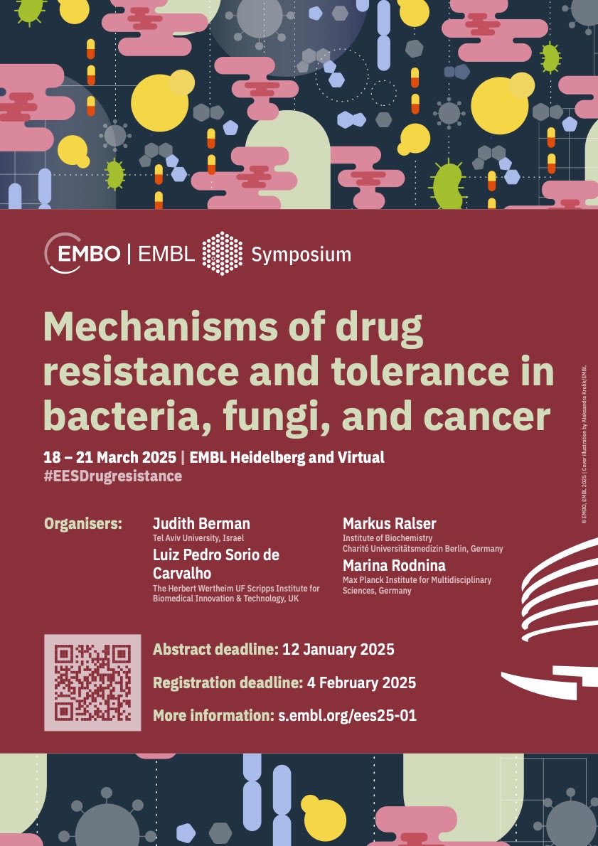 Check out the brand new interdisciplinary <a href="/EMBO/">EMBO</a> | <a href="/embl/">EMBL</a> Symposium on Drug Resistance &amp; Tolerance across organisms: Finding parallel concepts, mechanisms, and strategies despite different terminology <a href="/EMBLHeidelberg/">EMBL Heidelberg</a> on 18-21 Mar 25! #EESDrugResistance
Link: s.embl.org/ees25-01