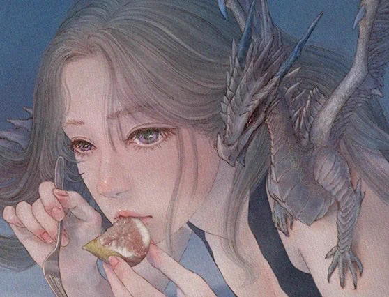 左はデジタルだけですが、右は出力後に顔彩で細かく龍の鱗を描いております『無花果』中谷美紀さんの曲「天国より野蛮」をイメージして描きました展示会で実物を見て頂けたら幸いで御座います。よろしくお願いいたします。#絵#デジタルミックス#龍 