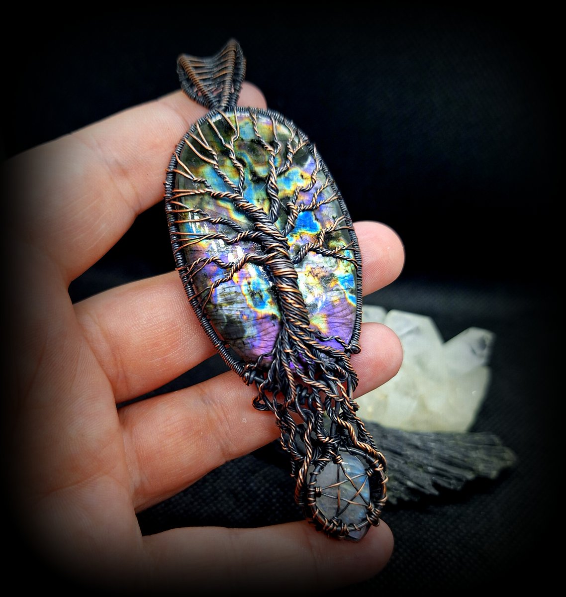 Rainbow Labradorite &amp; Moonstone Tree of Life pentacle pendant 🌈🌙💜
charismacrystals.etsy.com
.
#pagan #wiccan #wiccans #wicca #witchfyp #pentacle #pentagram #witchcraft #witches #labradorite #charismacrystals #pentaclependant #pentaclenecklace #crystals #purplelabradorite