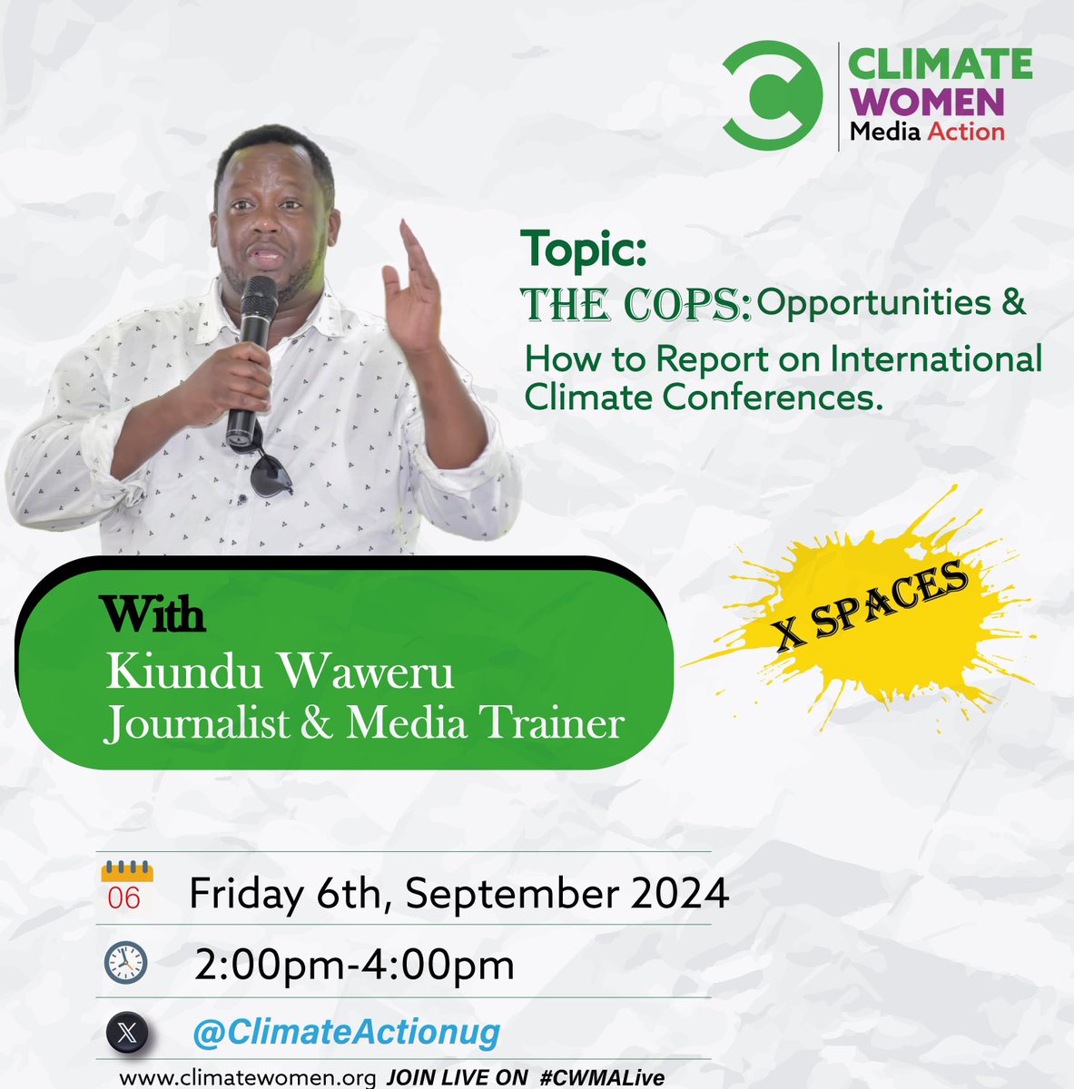 Are you looking forward to attending #Cop29?
Climate conferences, like COP29 involve complex negotiations, and journalists play a crucial role in shaping public understanding thus must be well equipped. 
📌Join us tomorrow from 2:00pm to 4:00pm East Africa Time (EAT)
