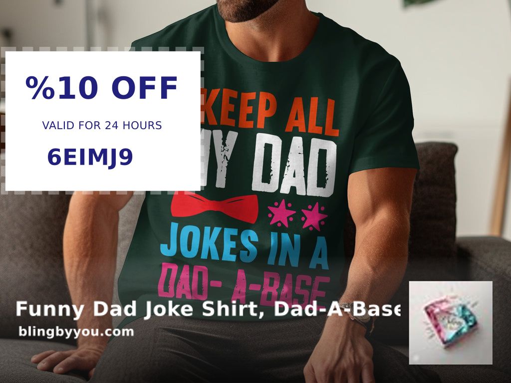 blingbyyou's tweet image. Dad jokes never looked so good! 😂 Show off your dad humor with our "I Keep All Jokes In A Dad-A-Base" T-Shirt. Perfect for all the joke-loving dads out there! Get yours now for $26.99. 

#bestdad #dadabase #dadjokes #fathersdaygift #funnyshirts 

shortlink.store/3x_v3t8lacue