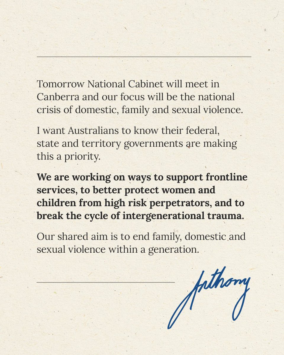 AlboMP's tweet photo. Here's what's on the agenda for tomorrow's National Cabinet. https://t.co/qLMNiZHTzw