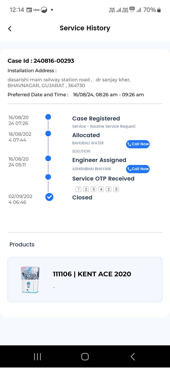 DHANRAJHINWAR's tweet image. #KENTROSystems
Without any intimation closed my service request 2 time no any suport from customer care my service pending more than 2 months very worst service from KENT