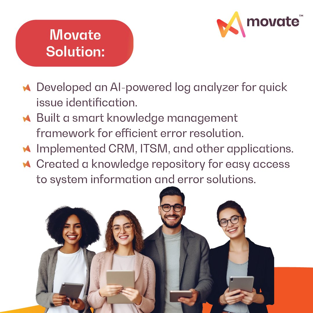 movate_inc's tweet image. Here&apos;s a success story about how we helped a France-based telecom company boost its engineers&apos; productivity using an AI-powered log analyzer.

Read more: movate.com/resources/40-s…

#Movate #Casestudy #MovateSolutions #AIpowered  #LogAnalyzer #CXExperience #Telecom #Optimization