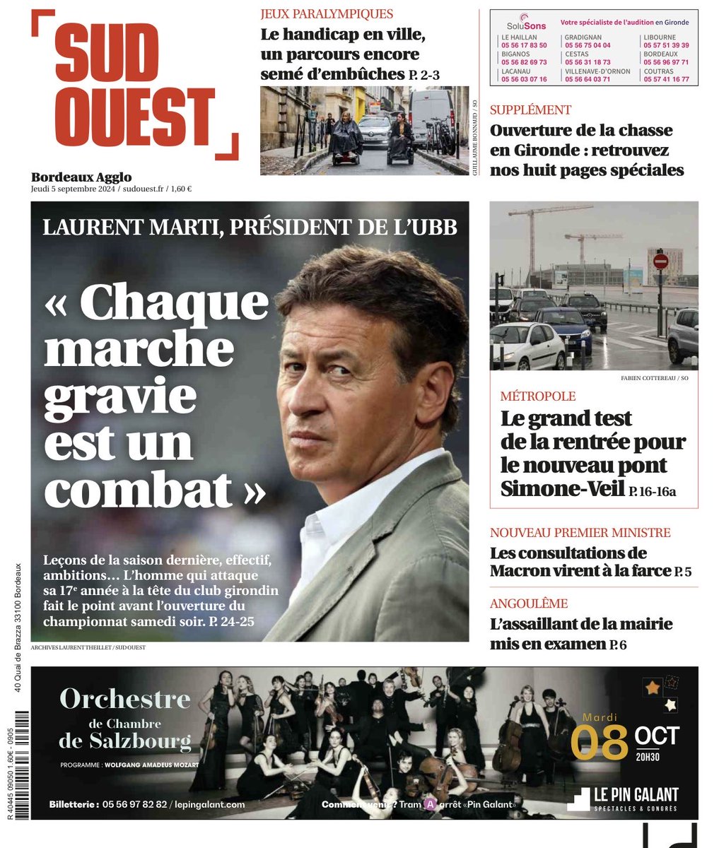 Le président de ⁦<a href="/UBBrugby/">Union Bordeaux Bègles</a>⁩, Laurent Marti, est toujours intéressant et sincère, jamais futile, surtout quand il répond à ⁦<a href="/sudouest/">Sud Ouest</a>⁩