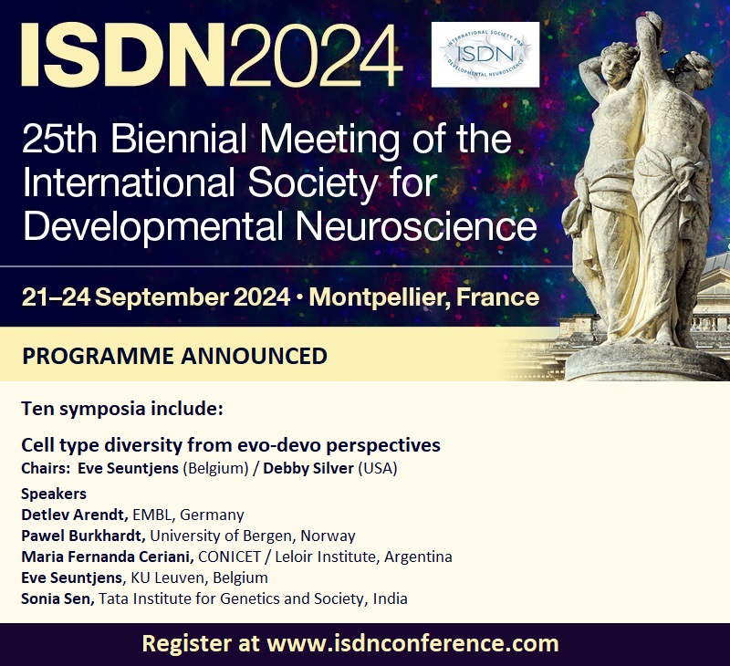 ISDN 2024 Conference (@isdnconference) on Twitter photo Don’t miss the #ISDN2024 Symposium: Cell type diversity from evo-devo perspectives. Join speakers
Detlev Arendt <a href="/embl/">EMBL</a>, Pawel Burkhardt <a href="/MSarsCentre/">Michael Sars Centre</a>, Maria Fernanda Ceriani <a href="/fundacionleloir/">Fundación Leloir</a>, Eve Seuntjens <a href="/KU_Leuven/">KU Leuven</a> and Sonia Sen <a href="/TIGS_India/">Tata Institute for Genetics and Society, India</a>. Register at bit.ly/ISDN2024 Don’t miss the #ISDN2024 Symposium: Cell type diversity from evo-devo perspectives. Join speakers
Detlev Arendt <a href="/embl/">EMBL</a>, Pawel Burkhardt <a href="/MSarsCentre/">Michael Sars Centre</a>, Maria Fernanda Ceriani <a href="/fundacionleloir/">FundaciĂłn Leloir</a>, Eve Seuntjens <a href="/KU_Leuven/">KU Leuven</a> and Sonia Sen <a href="/TIGS_India/">Tata Institute for Genetics and Society, India</a>. Register at bit.ly/ISDN2024