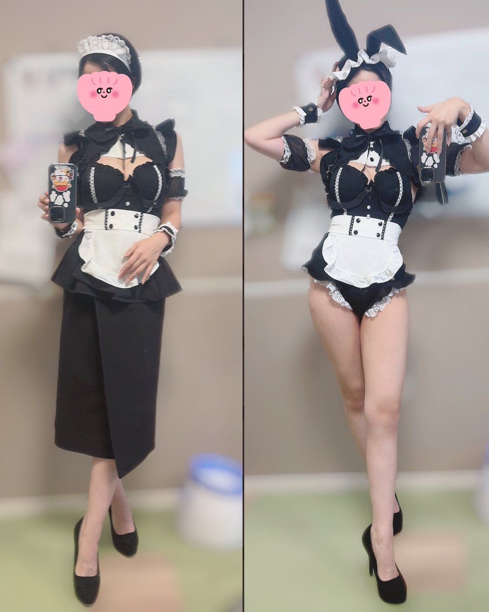 2部の『メイド▶︎バニー』はこういうことですっ！黒タイツも着ます🥰 https://t.co/zlO2JQUVSg